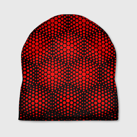 Шапка 3D с принтом Красные неоновые соты в Курске, 100% полиэстер | универсальный размер, печать по всей поверхности изделия | 3d | 3д | гексагон | неон | неоновые | сота | соты | шестигранники | ячейки