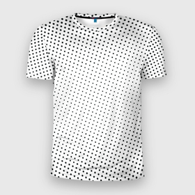 Мужская футболка 3D Slim с принтом Газетные точки   текстура в Санкт-Петербурге, 100% полиэстер с улучшенными характеристиками | приталенный силуэт, круглая горловина, широкие плечи, сужается к линии бедра | Тематика изображения на принте: газета | паттерн | печать | текстура | точки