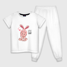 Детская пижама хлопок с принтом Little bunny в Белгороде, 100% хлопок |  брюки и футболка прямого кроя, без карманов, на брюках мягкая резинка на поясе и по низу штанин
 | baby | child | happiness | joy | newborn | дитя | маленький кролик | новорождённый | радость | ребенок | счастье