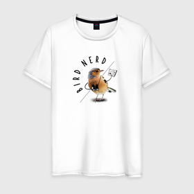Мужская футболка хлопок с принтом Птица ботаник в Белгороде, 100% хлопок | прямой крой, круглый вырез горловины, длина до линии бедер, слегка спущенное плечо. | ботаник | мемы | прикол | птица | юмор
