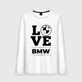 Мужской лонгслив хлопок с принтом BMW love classic в Тюмени, 100% хлопок |  | 