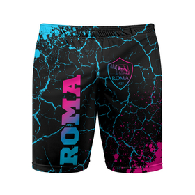 Мужские шорты спортивные с принтом Roma   neon gradient ,  |  | 