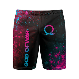 Мужские шорты спортивные с принтом God of War   neon gradient ,  |  | 