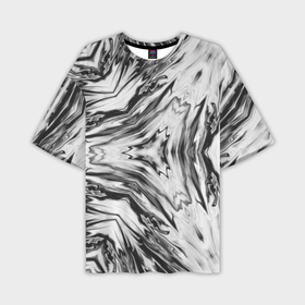 Мужская футболка oversize 3D с принтом Черно белый абстрактный узор Трио в Кировске,  |  | абстрактный узор | ассиметрия | модный | серый | черно белый