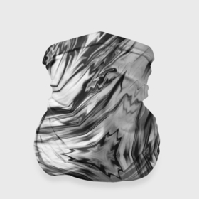 Бандана-труба 3D с принтом Черно белый абстрактный узор Трио в Екатеринбурге, 100% полиэстер, ткань с особыми свойствами — Activecool | плотность 150‒180 г/м2; хорошо тянется, но сохраняет форму | абстрактный узор | ассиметрия | модный | серый | черно белый