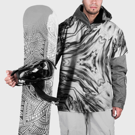 Накидка на куртку 3D с принтом Черно белый абстрактный узор Трио в Тюмени, 100% полиэстер |  | абстрактный узор | ассиметрия | модный | серый | черно белый