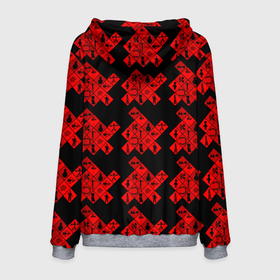 Мужская толстовка 3D с принтом DM Texture в Екатеринбурге, 100% полиэстер | двухслойный капюшон со шнурком для регулировки, мягкие манжеты на рукавах и по низу толстовки, спереди карман-кенгуру с мягким внутренним слоем. | abstraction | black | colorful | minimalism | pattern | red | squares | абстракция | квадраты | красный | красочный | минимализм | текстура | узор | черный