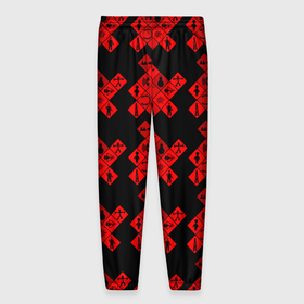 Мужские брюки 3D с принтом DM Texture в Екатеринбурге, 100% полиэстер | манжеты по низу, эластичный пояс регулируется шнурком, по бокам два кармана без застежек, внутренняя часть кармана из мелкой сетки | abstraction | black | colorful | minimalism | pattern | red | squares | абстракция | квадраты | красный | красочный | минимализм | текстура | узор | черный
