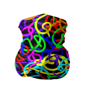 Бандана-труба 3D с принтом Неоновый беспорядок , 100% полиэстер, ткань с особыми свойствами — Activecool | плотность 150‒180 г/м2; хорошо тянется, но сохраняет форму | gradient | neon | neon stripes | pop | rainbow | stripes | texture | абстрактный рисунок | абстракция | градиент | граффити | каракули | красочный узор | линии | неоновый принт | орнамент | полосы | поп | радужный