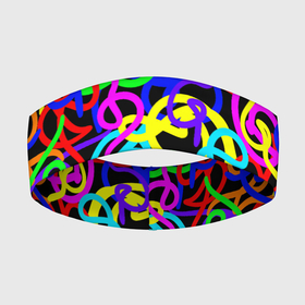 Повязка на голову 3D с принтом Неоновый беспорядок ,  |  | gradient | neon | neon stripes | pop | rainbow | stripes | texture | абстрактный рисунок | абстракция | градиент | граффити | каракули | красочный узор | линии | неоновый принт | орнамент | полосы | поп | радужный