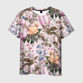 Мужская футболка 3D с принтом Цветы Неземные в Курске, 100% полиэфир | прямой крой, круглый вырез горловины, длина до линии бедер | flowers | summer | букет | лето | природа | растение | сад | садоводство | флора | цветы