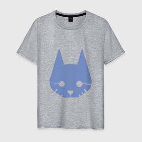 Мужская футболка хлопок с принтом Stray Blue в Курске, 100% хлопок | прямой крой, круглый вырез горловины, длина до линии бедер, слегка спущенное плечо. | cat | game | stray | бродяга | видеоигра | животные | игра | квест | кот | кошка | стрэй