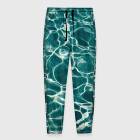 Мужские брюки 3D с принтом Абстрактные волны в воде   Тёмно зелёный в Тюмени, 100% полиэстер | манжеты по низу, эластичный пояс регулируется шнурком, по бокам два кармана без застежек, внутренняя часть кармана из мелкой сетки | Тематика изображения на принте: abstraction | art | artwork | colorful | colors | graphics | ocean | patterns | sea | surrealism | sweethuman | sweethumen | water | waves | абстракция | арт | вода | волны | графика | искусство | море | океан | разноцветный | сюрреализм | узоры | цвета