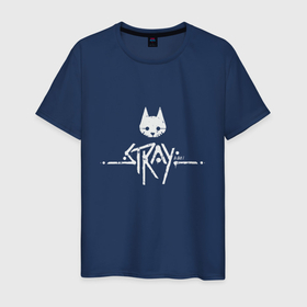 Мужская футболка хлопок с принтом Stray Adventure в Курске, 100% хлопок | прямой крой, круглый вырез горловины, длина до линии бедер, слегка спущенное плечо. | cat | game | stray | бродяга | видеоигра | животные | игра | квест | кот | кошка | стрэй