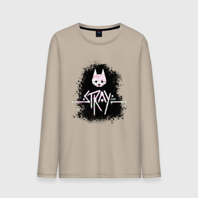 Мужской лонгслив хлопок с принтом Stray мелками на черном фоне в городе Новоалтайск, 100% хлопок |  | 