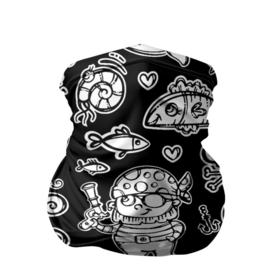 Бандана-труба 3D с принтом Пират и его окружение   паттерн , 100% полиэстер, ткань с особыми свойствами — Activecool | плотность 150‒180 г/м2; хорошо тянется, но сохраняет форму | anchor | bones | fish | heart | mermaid | pattern | pirate | pistol | ramp | shell | skull | squid | starfish | turtles | кальмар | компас | кости | морская звезда | паттерн | пират | пистолет | ракушка | русалка | рыба | сердце | скат | череп |