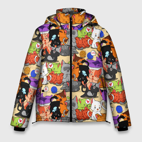 Мужская зимняя куртка 3D с принтом Котики такие котики в Тюмени, верх — 100% полиэстер; подкладка — 100% полиэстер; утеплитель — 100% полиэстер | длина ниже бедра, свободный силуэт Оверсайз. Есть воротник-стойка, отстегивающийся капюшон и ветрозащитная планка. 

Боковые карманы с листочкой на кнопках и внутренний карман на молнии. | животное | кот | котенок | котэ | котята | кошка