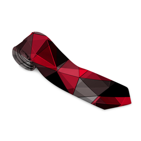 Галстук 3D с принтом Красно серый геометрический , 100% полиэстер | Длина 148 см; Плотность 150-180 г/м2 | Тематика изображения на принте: abstract | black | geometric | gray | polygonal | red | red and black | red gray | triangles | абстрактный | геометрический | красно серый | красный | красный и черный | полигональный | серый | треугольники | черный