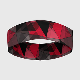 Повязка на голову 3D с принтом Красно серый геометрический в Петрозаводске,  |  | abstract | black | geometric | gray | polygonal | red | red and black | red gray | triangles | абстрактный | геометрический | красно серый | красный | красный и черный | полигональный | серый | треугольники | черный