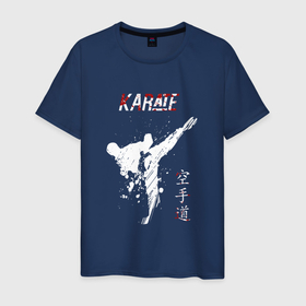 Мужская футболка хлопок с принтом Karate fighter , 100% хлопок | прямой крой, круглый вырез горловины, длина до линии бедер, слегка спущенное плечо. | karate | боевое искусство | борьба | карате | каратист