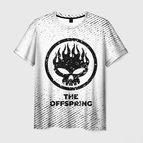 Мужская футболка 3D с принтом The Offspring с потертостями на светлом фоне в городе Новоалтайск, 100% полиэфир | прямой крой, круглый вырез горловины, длина до линии бедер | 