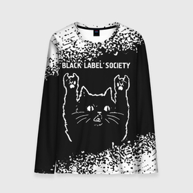 Мужской лонгслив 3D с принтом Группа Black Label Society и рок кот в Тюмени, 100% полиэстер | длинные рукава, круглый вырез горловины, полуприлегающий силуэт | Тематика изображения на принте: 