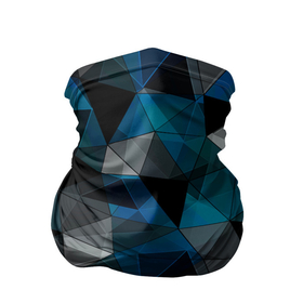 Бандана-труба 3D с принтом Сине черный геометрический в Екатеринбурге, 100% полиэстер, ткань с особыми свойствами — Activecool | плотность 150‒180 г/м2; хорошо тянется, но сохраняет форму | abstract | black | blue and black | blue black | geometric | gray | polygonal | triangles | абстрактный | геометрический | полигональный | серый | сине черный | синий | синий и черный | треугольники | черный