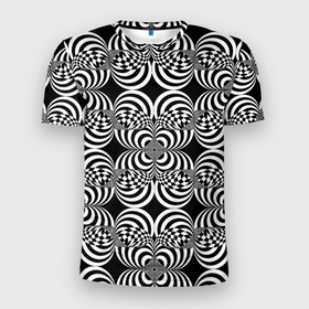 Мужская футболка 3D Slim с принтом Фракталы   оптическая иллюзия в Екатеринбурге, 100% полиэстер с улучшенными характеристиками | приталенный силуэт, круглая горловина, широкие плечи, сужается к линии бедра | 3d | 3д | геометрия | гипно | оптическая иллюзия | паттерн | текстура | фракталы