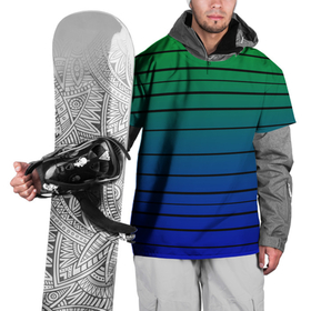 Накидка на куртку 3D с принтом Черные полосы на синем, зеленом градиенте , 100% полиэстер |  | black stripes | blue | gradient | green | horizontal | lines | minimalism | ombre | simple | striped | stripes | горизонталь | градиент | зеленый | линии | минимализм | омбре | полосатый | полосы | простой | синий | черные полосы