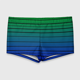 Мужские купальные плавки 3D с принтом Черные полосы на синем, зеленом градиенте в Санкт-Петербурге, Полиэстер 85%, Спандекс 15% |  | Тематика изображения на принте: black stripes | blue | gradient | green | horizontal | lines | minimalism | ombre | simple | striped | stripes | горизонталь | градиент | зеленый | линии | минимализм | омбре | полосатый | полосы | простой | синий | черные полосы