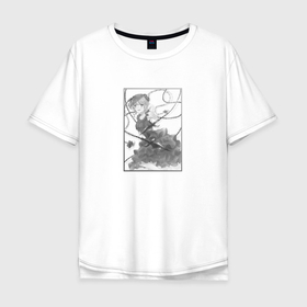 Мужская футболка хлопок Oversize с принтом Красотка Сюка   Игра Дарвина в Петрозаводске, 100% хлопок | свободный крой, круглый ворот, “спинка” длиннее передней части | anime | darwins game | shuka karino | аниме | анимэ | игра дарвина | сюка карино