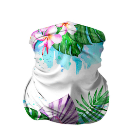 Бандана-труба 3D с принтом Тропический рай и мороженое , 100% полиэстер, ткань с особыми свойствами — Activecool | плотность 150‒180 г/м2; хорошо тянется, но сохраняет форму | акварель | акварельный | ананас | летний | лето | лист пальмы | монстера | мороженое | отдых | рисунки | рисунок | тропики | тропический | фрукты | цветы | экзотические цветы | экзотический