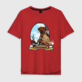 Мужская футболка хлопок Oversize с принтом Собачий патруль , 100% хлопок | свободный крой, круглый ворот, “спинка” длиннее передней части | охотник | охотничья собака | пес | собака | собачий патруль