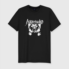 Мужская футболка хлопок Slim с принтом Аггретсуко арт в Екатеринбурге, 92% хлопок, 8% лайкра | приталенный силуэт, круглый вырез ворота, длина до линии бедра, короткий рукав | aggressive retsuko | aggretsuko | anime | retsuko | агрессивная рэцуко | аниме | анимэ | рэцуко