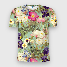 Мужская футболка 3D Slim с принтом Красочные Цветы Лета в Белгороде, 100% полиэстер с улучшенными характеристиками | приталенный силуэт, круглая горловина, широкие плечи, сужается к линии бедра | flowers | summer | букет | лето | природа | растение | сад | садоводство | флора | цветы