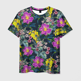 Мужская футболка 3D с принтом Цветы Фиолетовые Пионы в Курске, 100% полиэфир | прямой крой, круглый вырез горловины, длина до линии бедер | Тематика изображения на принте: flowers | summer | букет | лето | пионы | природа | растение | сад | садоводство | фиолетовый | флора | цветы