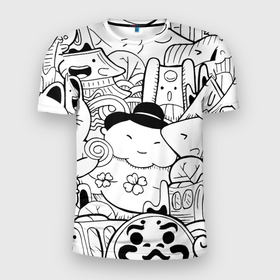 Мужская футболка 3D Slim с принтом ЯПОНСКИЕ ШТУЧКИ в Тюмени, 100% полиэстер с улучшенными характеристиками | приталенный силуэт, круглая горловина, широкие плечи, сужается к линии бедра | japan | асихара но накацукуни | государство япония | ниппон | нихон | ооясимагуни | страна восходящего солнца | япона | япония | японские | японские штучки