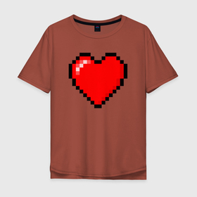 Мужская футболка хлопок Oversize с принтом Пиксельное сердце здоровье   Красный , 100% хлопок | свободный крой, круглый ворот, “спинка” длиннее передней части | abstraction | art | artwork | colorful | colors | game | graphics | health | heart | meme | memes | patterns | pixel | surrealism | sweethuman | sweethumen | абстракция | арт | графика | здоровье | игры | искусство | мем | мемы | пиксель | разноцветный | 