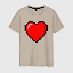 Мужская футболка хлопок с принтом Пиксельное сердце здоровье   Красный в Курске, 100% хлопок | прямой крой, круглый вырез горловины, длина до линии бедер, слегка спущенное плечо. | Тематика изображения на принте: abstraction | art | artwork | colorful | colors | game | graphics | health | heart | meme | memes | patterns | pixel | surrealism | sweethuman | sweethumen | абстракция | арт | графика | здоровье | игры | искусство | мем | мемы | пиксель | разноцветный | 