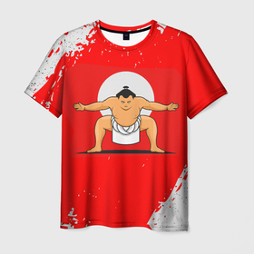 Мужская футболка 3D с принтом ИДИ КО МНЕ ОБНИМУ в Кировске, 100% полиэфир | прямой крой, круглый вырез горловины, длина до линии бедер | sumo | боевые искусства | борец сумо | борьба сумо | единоборства | иди обниму | поединок | рикиси | спорт | сумо | сумоист | япония