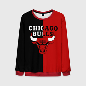 Мужской свитшот 3D с принтом Чикаго Буллз black  red , 100% полиэстер с мягким внутренним слоем | круглый вырез горловины, мягкая резинка на манжетах и поясе, свободная посадка по фигуре | basketball | chicago bulls | баскетбол | быки | чикаго буллз