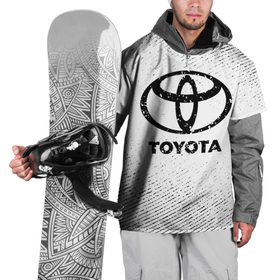 Накидка на куртку 3D с принтом Toyota с потертостями на светлом фоне в Петрозаводске, 100% полиэстер |  | 