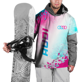 Накидка на куртку 3D с принтом Audi neon gradient style: символ и надпись вертикально в Кировске, 100% полиэстер |  | Тематика изображения на принте: 
