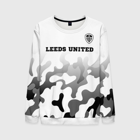 Мужской свитшот 3D с принтом Leeds United sport на светлом фоне: символ сверху в Кировске, 100% полиэстер с мягким внутренним слоем | круглый вырез горловины, мягкая резинка на манжетах и поясе, свободная посадка по фигуре | 