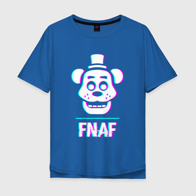 Мужская футболка хлопок Oversize с принтом FNAF в стиле glitch и баги графики в Новосибирске, 100% хлопок | свободный крой, круглый ворот, “спинка” длиннее передней части | 