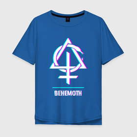 Мужская футболка хлопок Oversize с принтом Behemoth glitch rock в Курске, 100% хлопок | свободный крой, круглый ворот, “спинка” длиннее передней части | Тематика изображения на принте: 