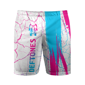Мужские шорты спортивные с принтом Deftones neon gradient style: по вертикали в Тюмени,  |  | Тематика изображения на принте: 