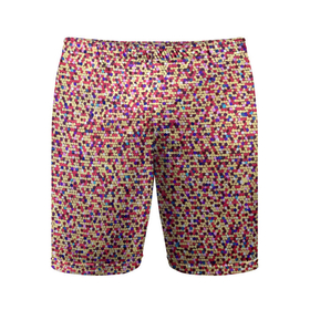 Мужские шорты спортивные с принтом Цветное конфетти в Кировске,  |  | abstraction | color | confetti | pattern | абстракция | конфетти | паттерн | цвет