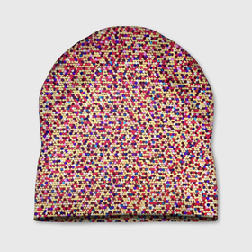Шапка 3D с принтом Цветное конфетти в Тюмени, 100% полиэстер | универсальный размер, печать по всей поверхности изделия | abstraction | color | confetti | pattern | абстракция | конфетти | паттерн | цвет