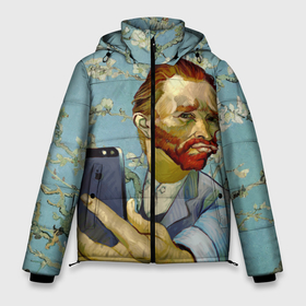 Мужская зимняя куртка 3D с принтом Ван Гог Селфи   Арт Портрет в Тюмени, верх — 100% полиэстер; подкладка — 100% полиэстер; утеплитель — 100% полиэстер | длина ниже бедра, свободный силуэт Оверсайз. Есть воротник-стойка, отстегивающийся капюшон и ветрозащитная планка. 

Боковые карманы с листочкой на кнопках и внутренний карман на молнии. | van gogh | вангог | мем | художник | цветущие ветки миндаля